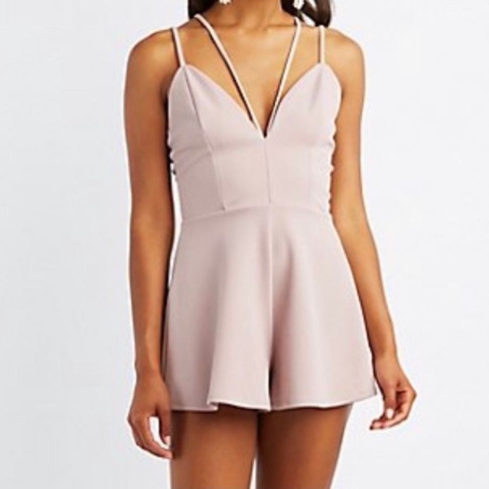Charlotte Russe Mauve Criss Cross Romper
